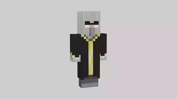 Minecraft Evoker Rigged Low-poly 3D model