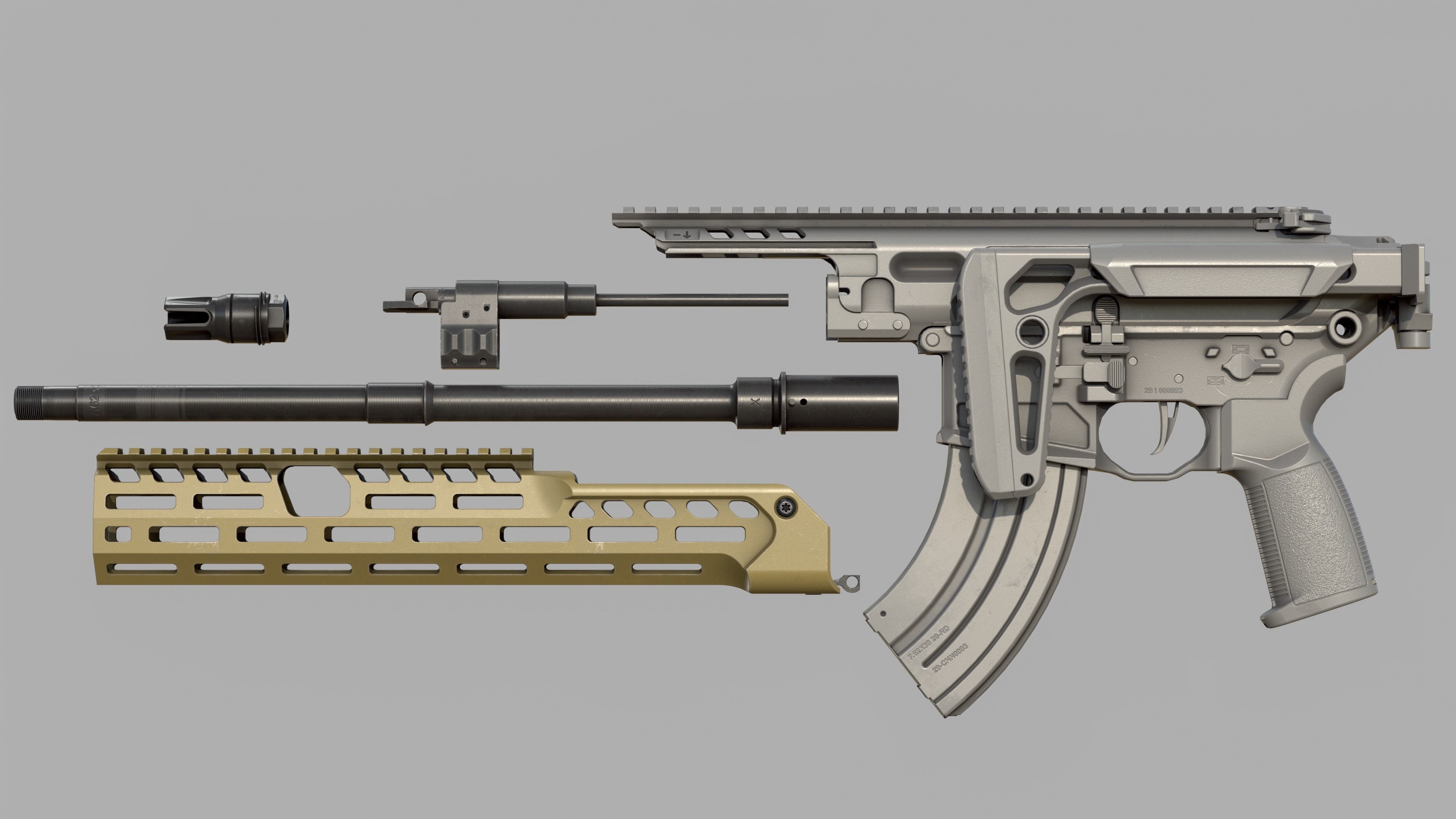 MCX Spear LT - FULL KIT - Replica - LOW POLY Low-poly 3D model_6