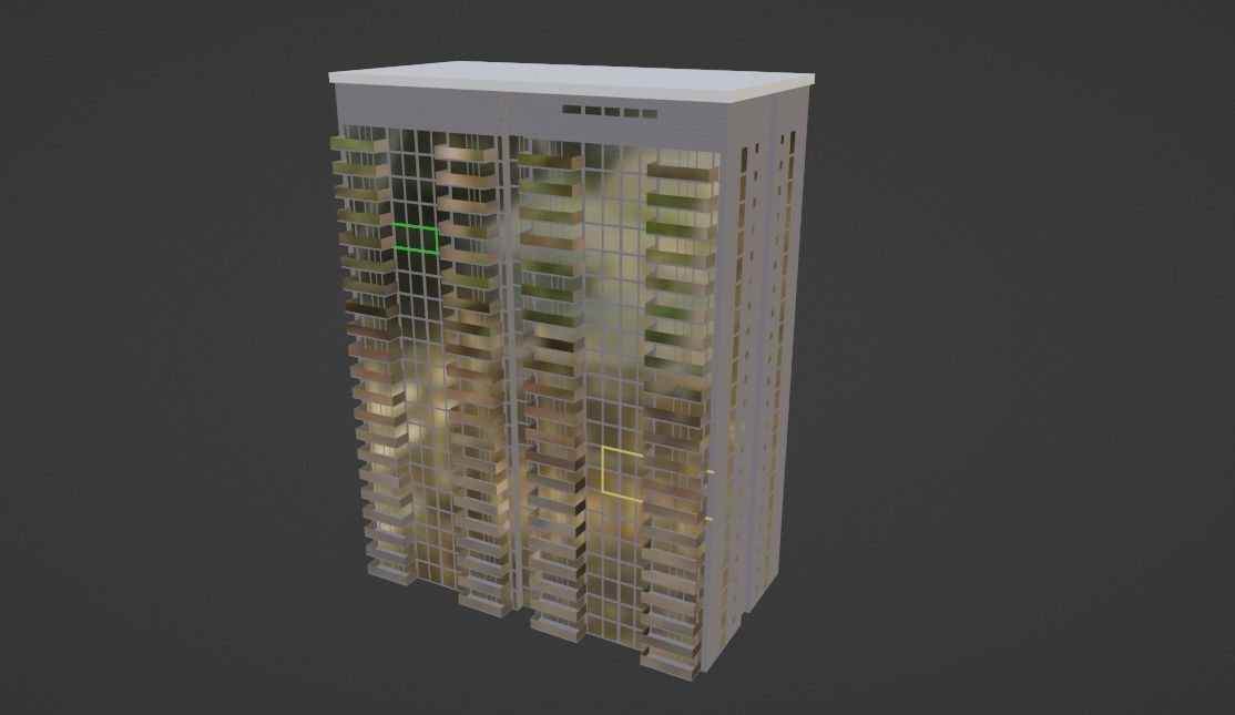 21 story Highrise building Free 3D model_5