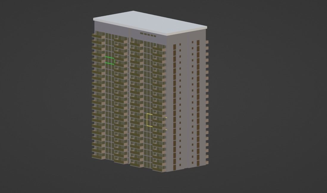 21 story Highrise building Free 3D model_4