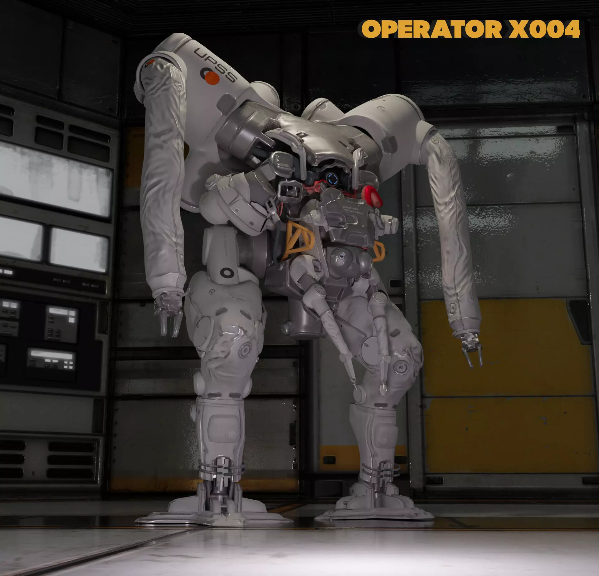 Lowpoly model robot - mech 3D model Low-poly 3D model_0