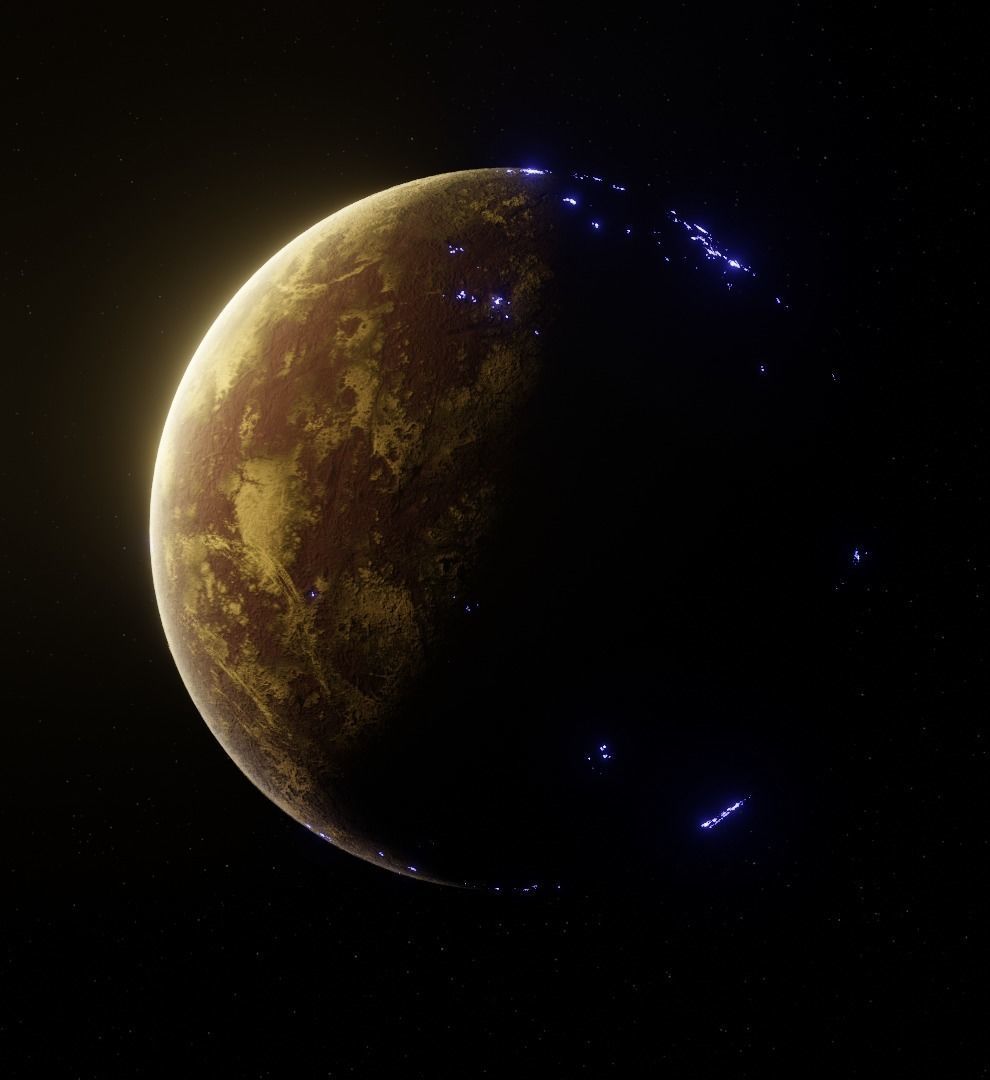 Planet Space Ready to game Low-poly 3D model_1