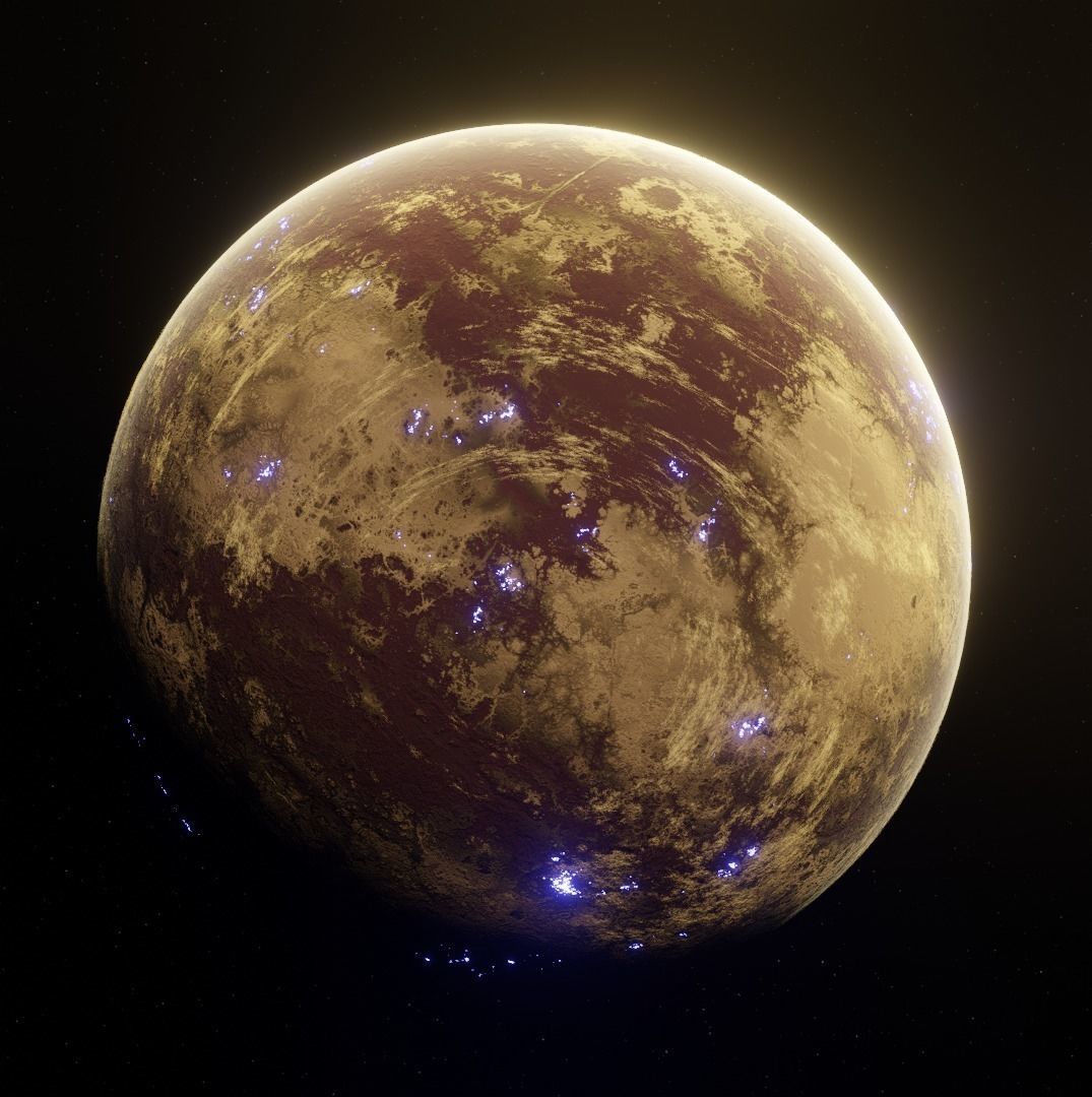 Planet Space Ready to game Low-poly 3D model_6