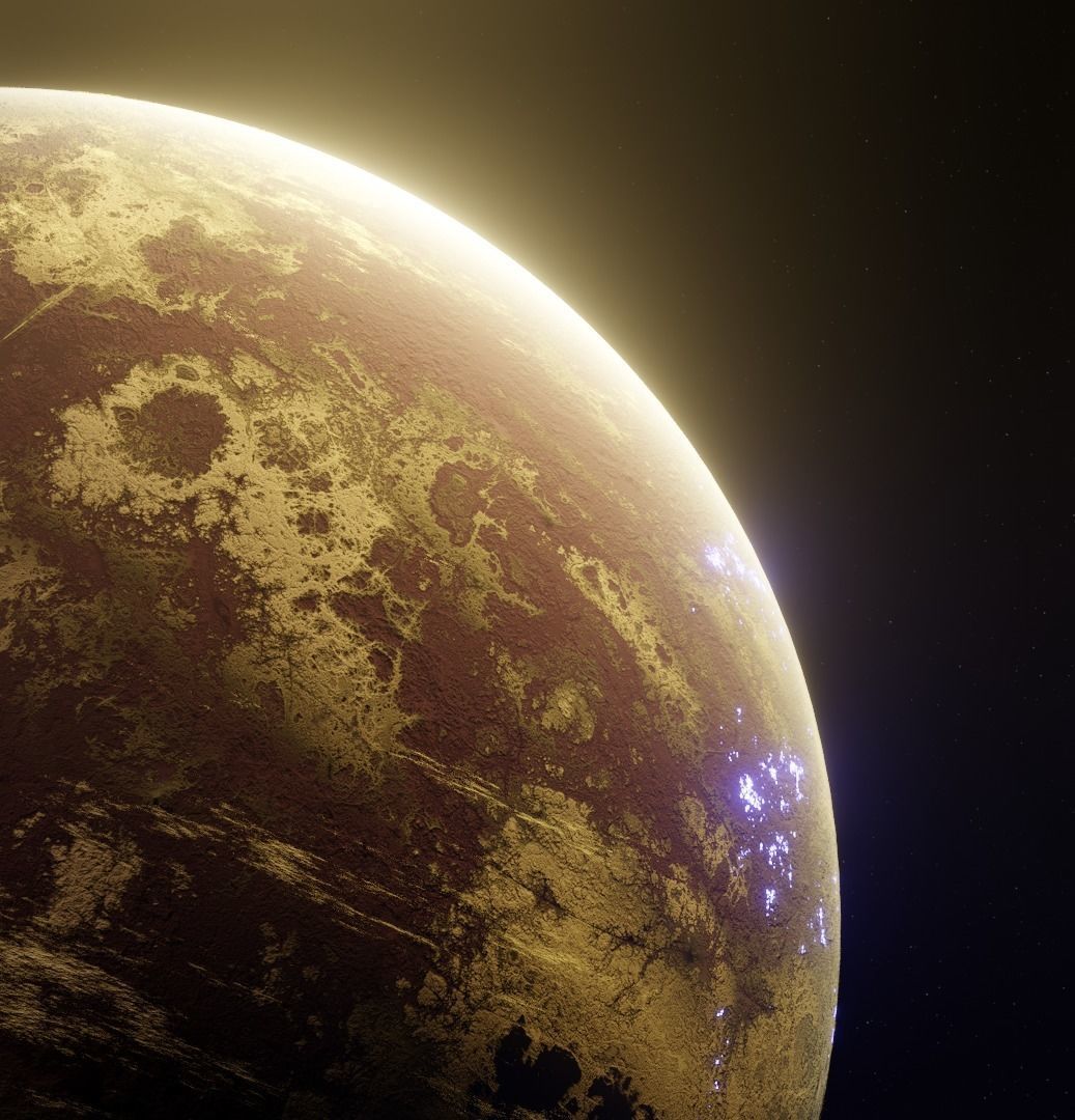 Planet Space Ready to game Low-poly 3D model_4