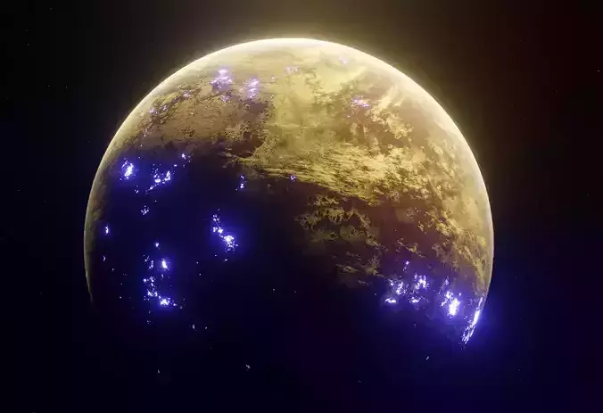 Planet Space Ready to game Low-poly 3D model