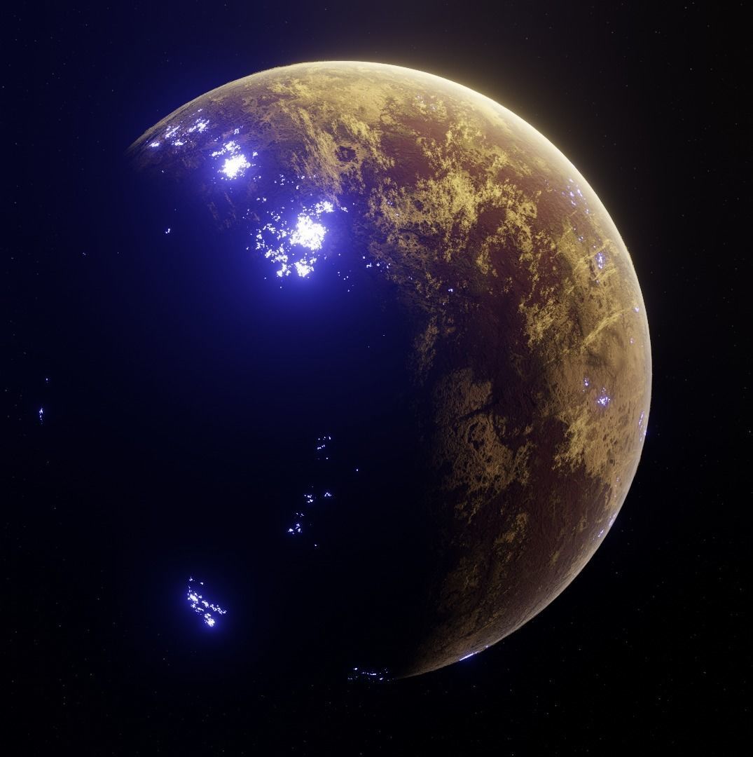 Planet Space Ready to game Low-poly 3D model_9