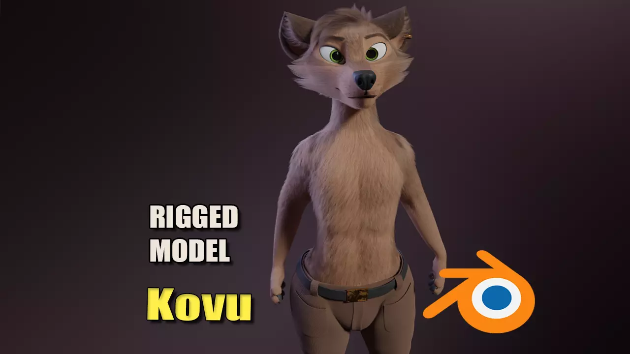 Kovu Anthro Wolf 3D model_0