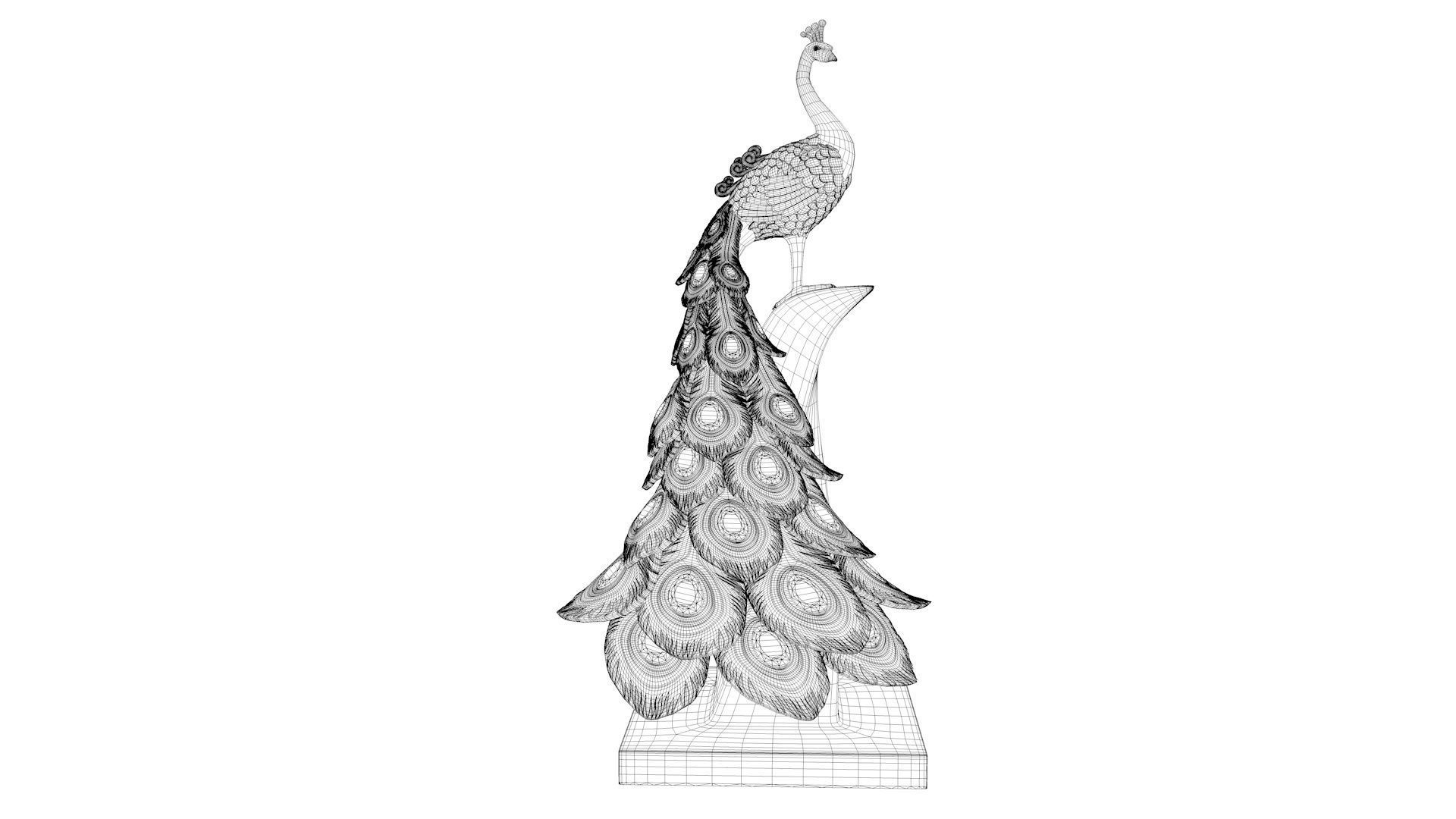 Peacock Statue  3D model_6