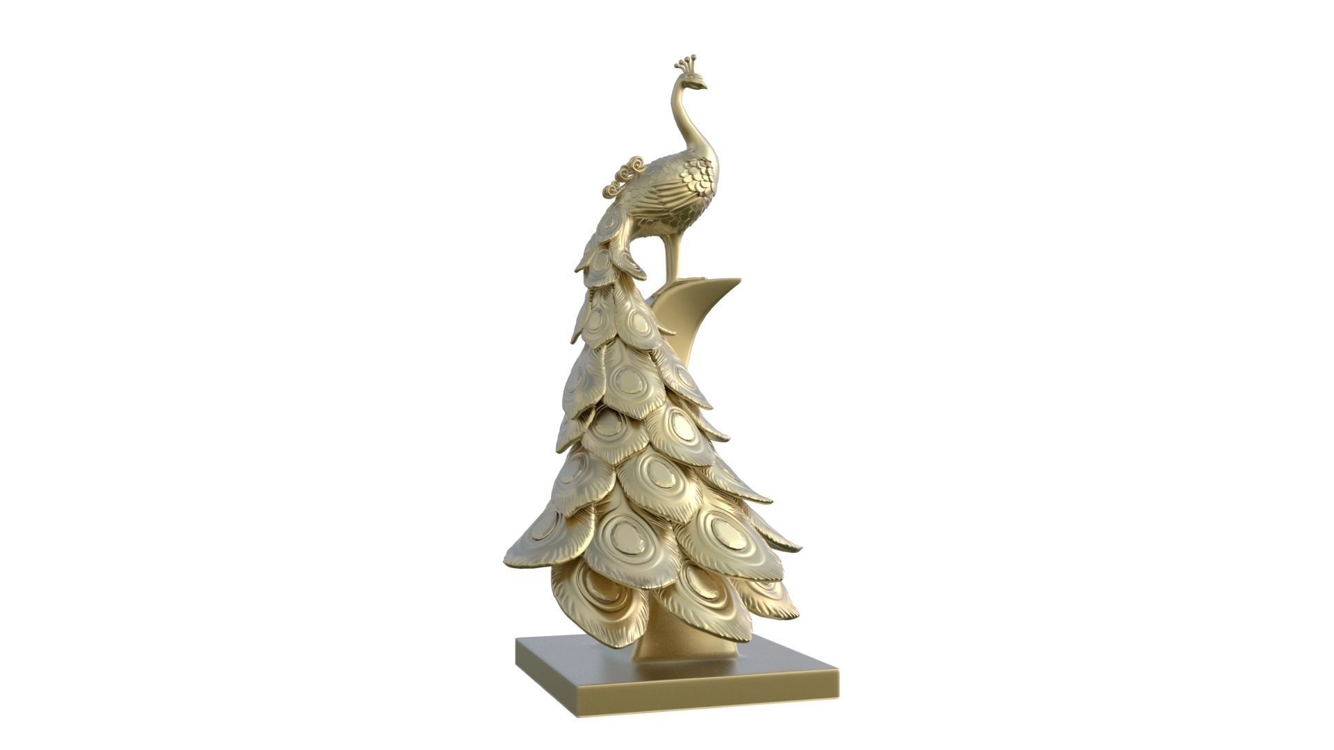 Peacock Statue  3D model_1
