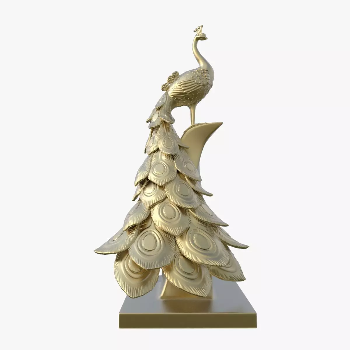 Peacock Statue  3D model_0