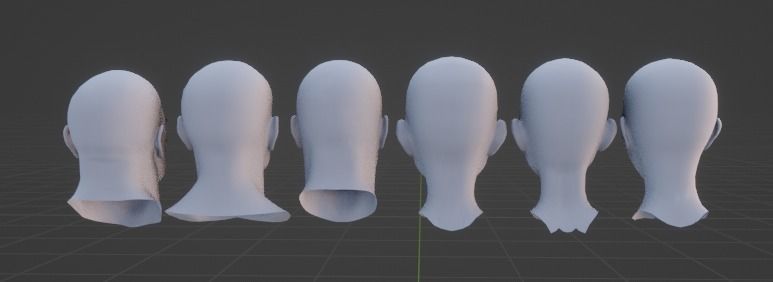 Head Mesh Collection Low-poly 3D model_3