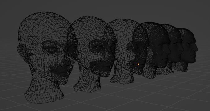 Head Mesh Collection Low-poly 3D model_6