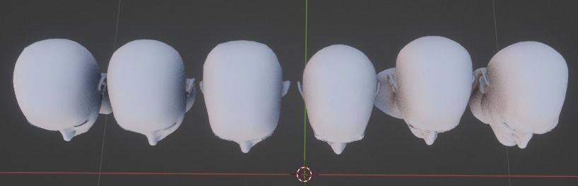 Head Mesh Collection Low-poly 3D model_4