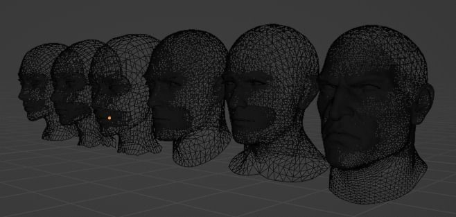 Head Mesh Collection Low-poly 3D model_7