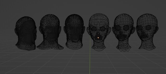 Head Mesh Collection Low-poly 3D model_8