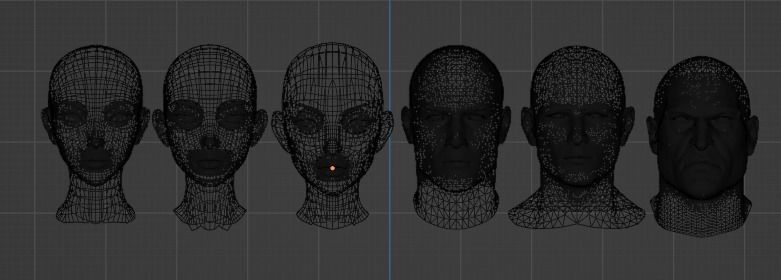 Head Mesh Collection Low-poly 3D model_5
