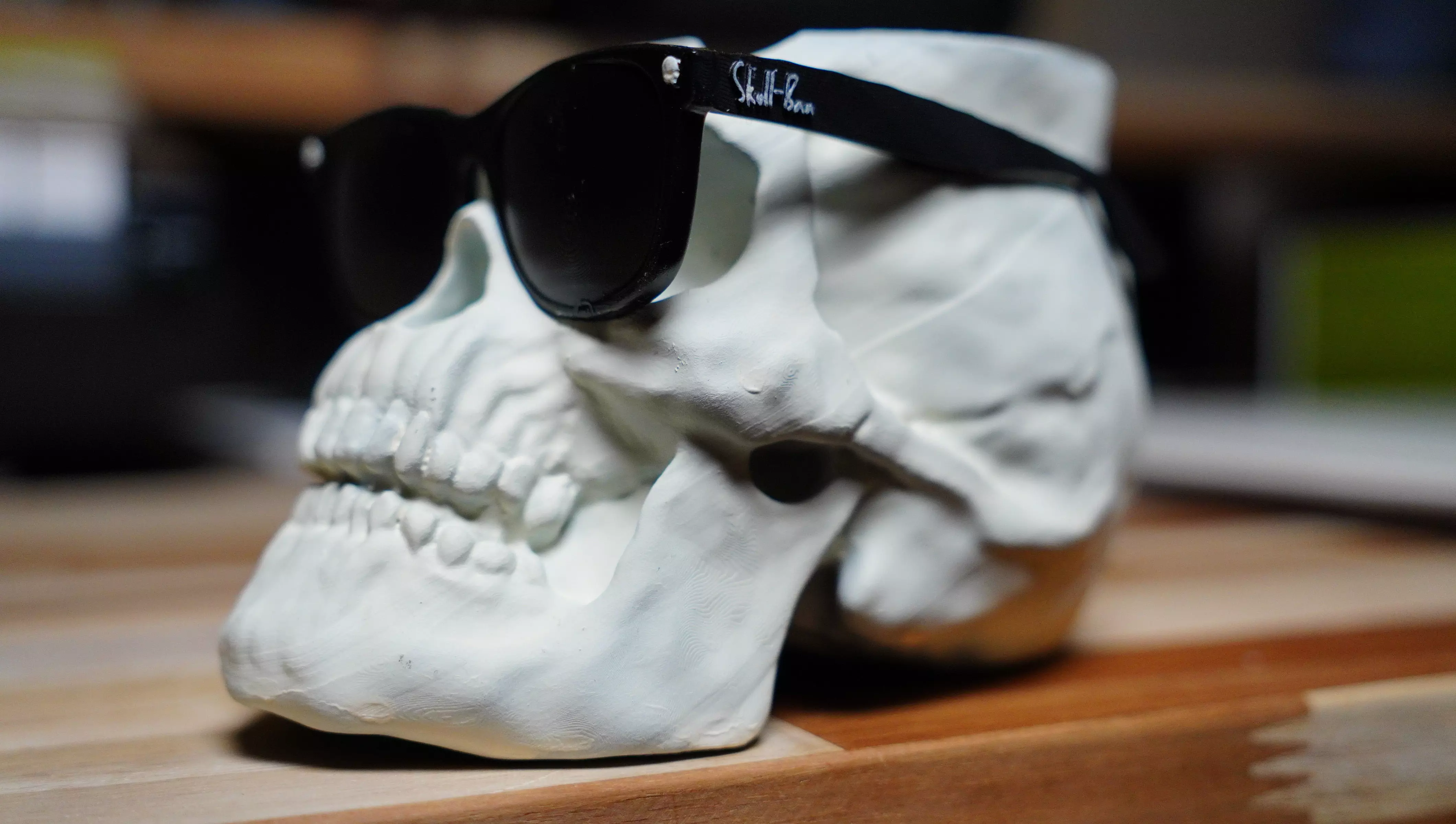 Skull with Sunglasses Paint brush cleaning Cup 3D print model_0
