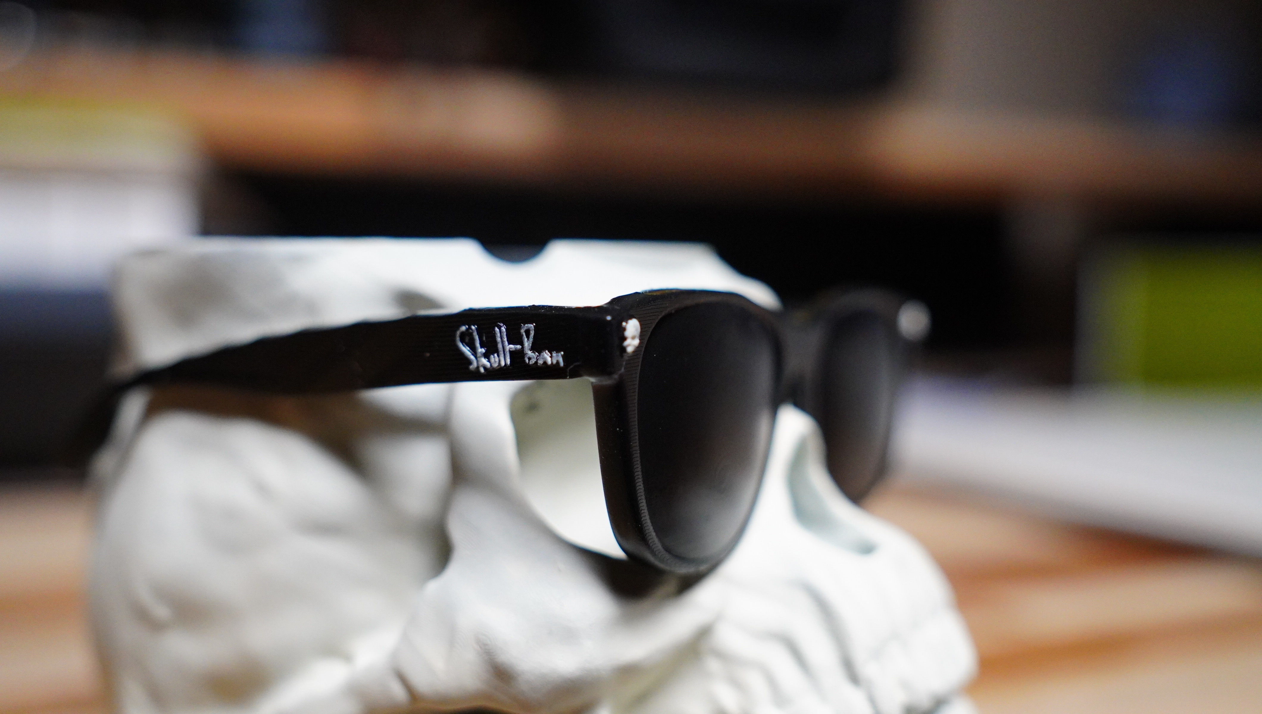 Skull with Sunglasses Paint brush cleaning Cup 3D print model_8