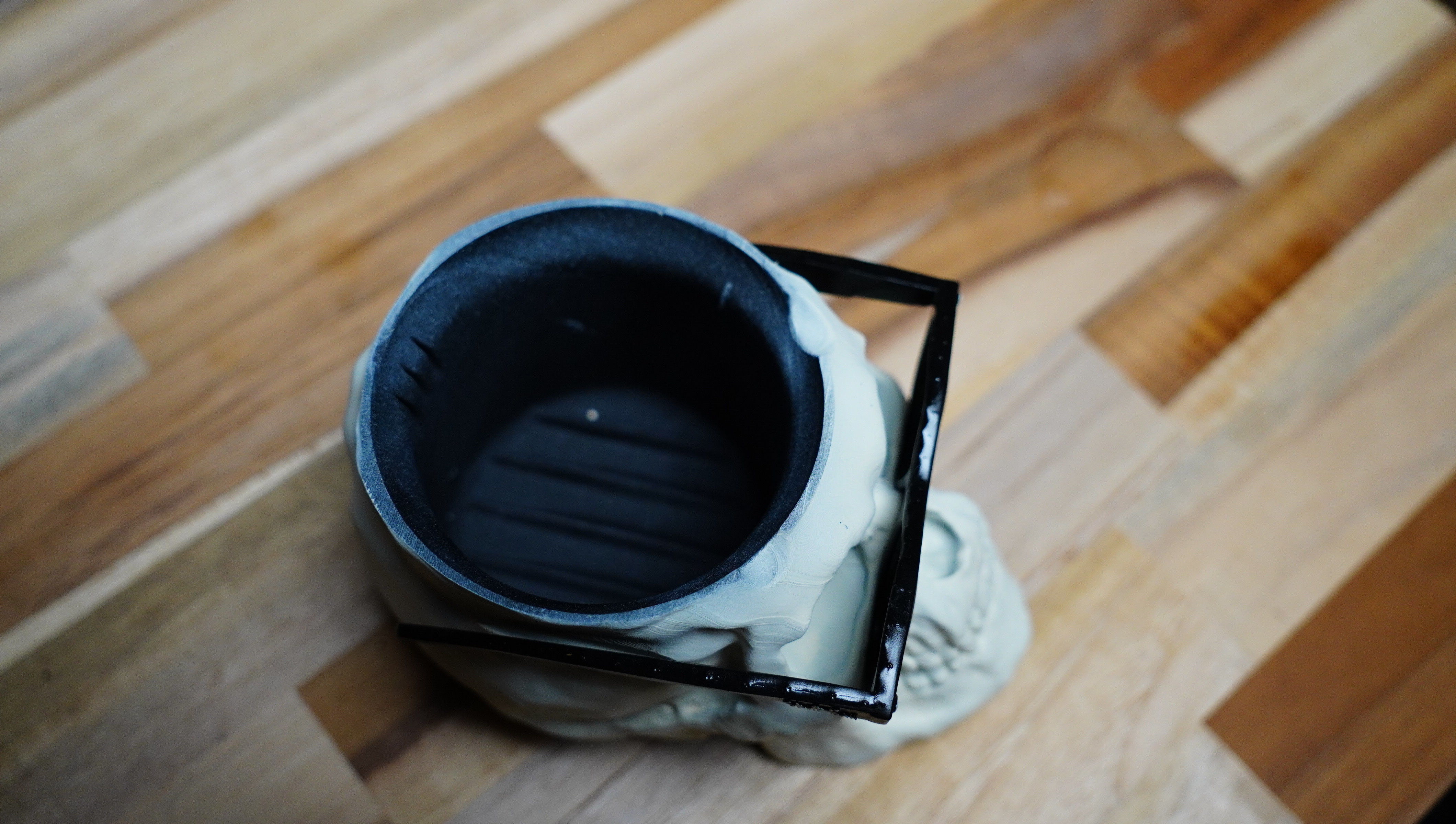 Skull with Sunglasses Paint brush cleaning Cup 3D print model_9