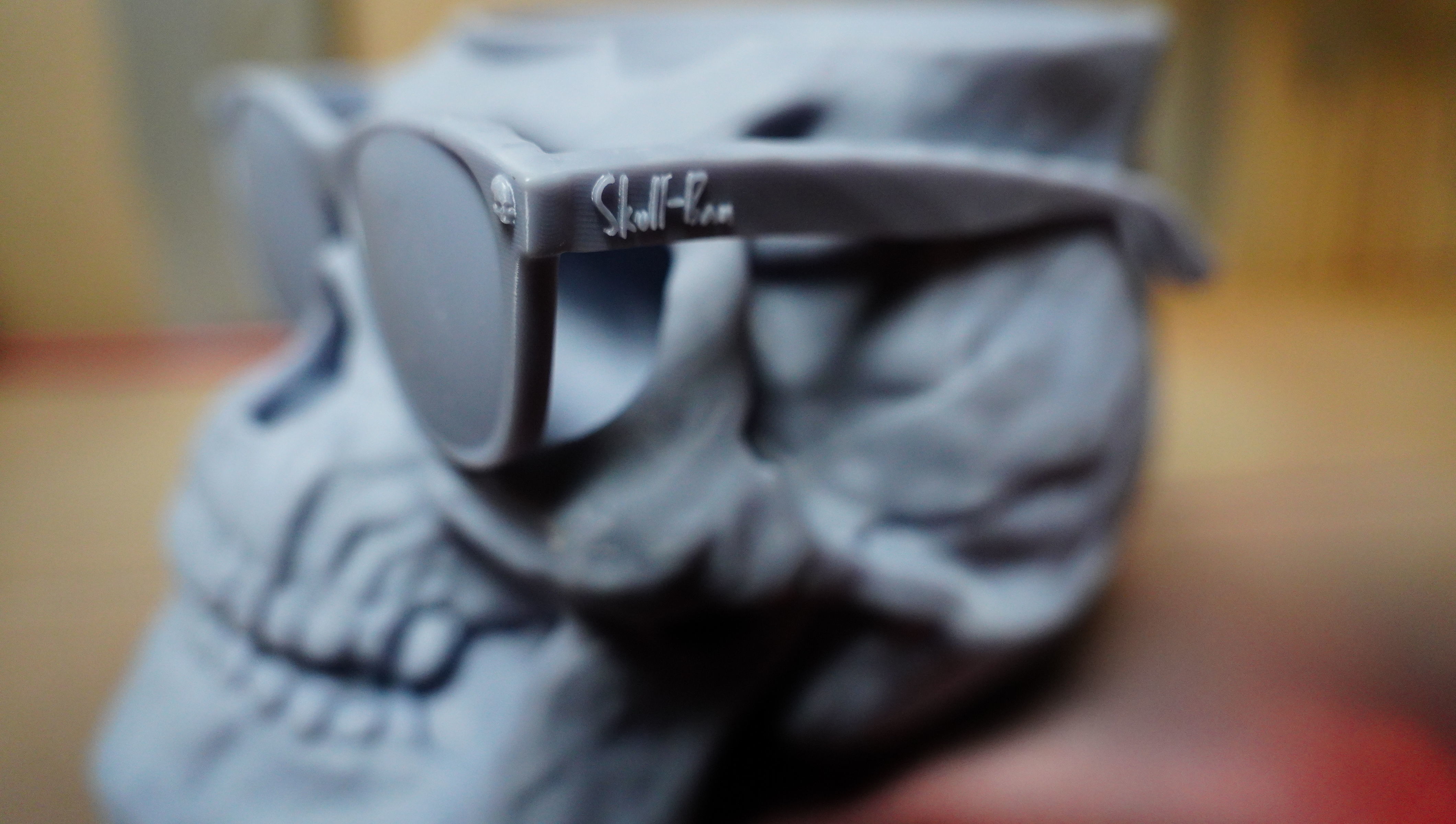 Skull with Sunglasses Paint brush cleaning Cup 3D print model_2