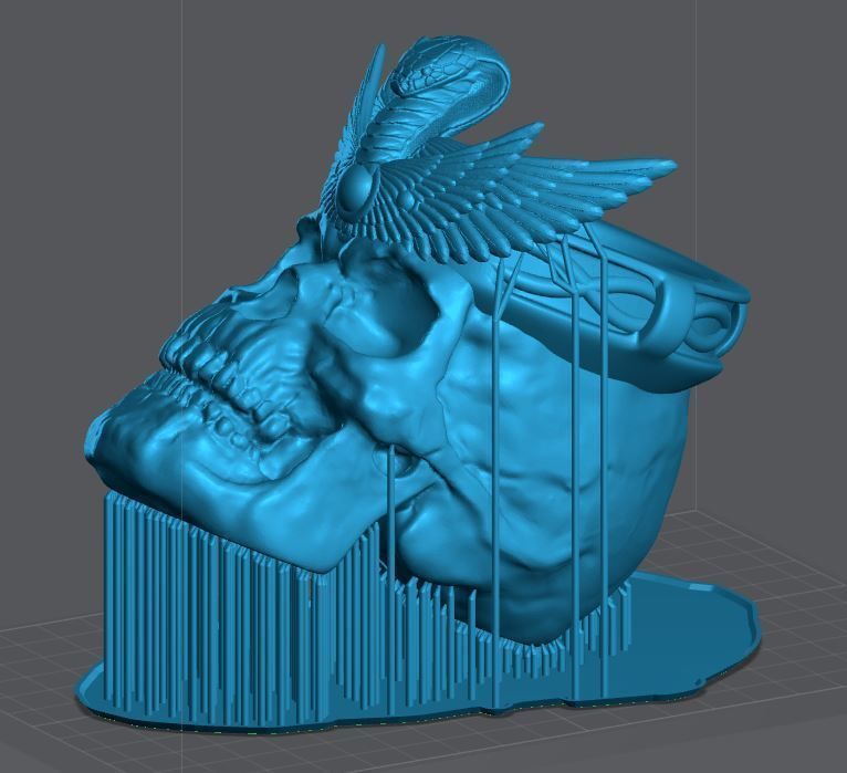 Snake Crown Skull - Paint brush cleaning cup 3D print model_7