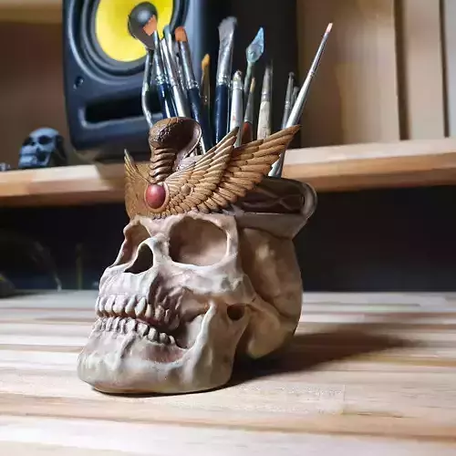 Snake Crown Skull - Paint brush cleaning cup