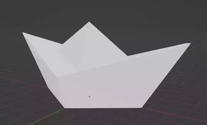 Paperboat Low-poly 3D model
