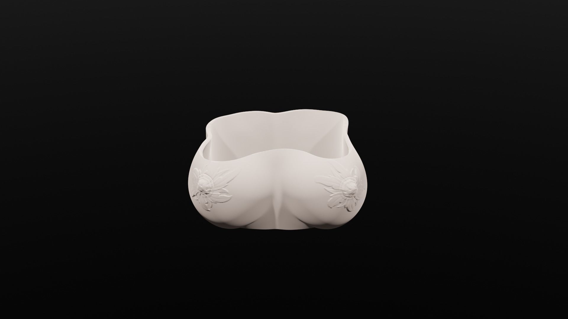 WOMAN FLORAL BOOBS PLANTER 3D PRINT STL FILE  3D print model_1