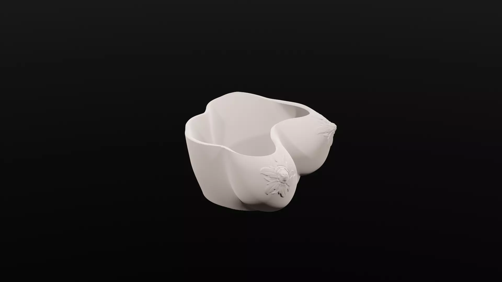 WOMAN FLORAL BOOBS PLANTER 3D PRINT STL FILE  3D print model_0