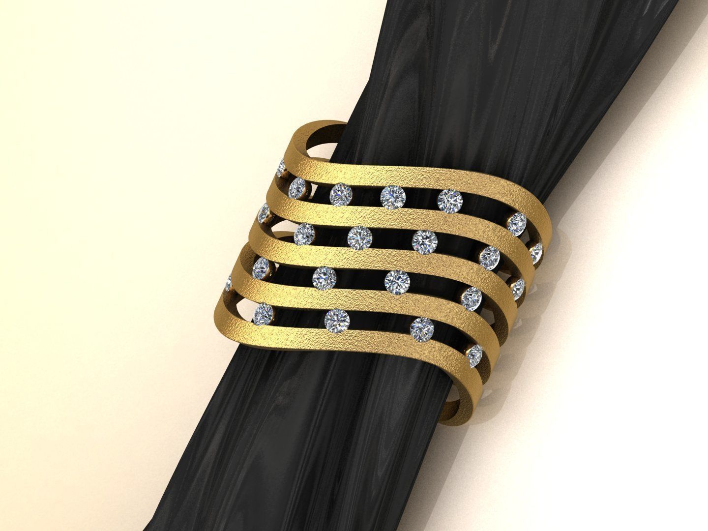 wave ring 3D print model_2