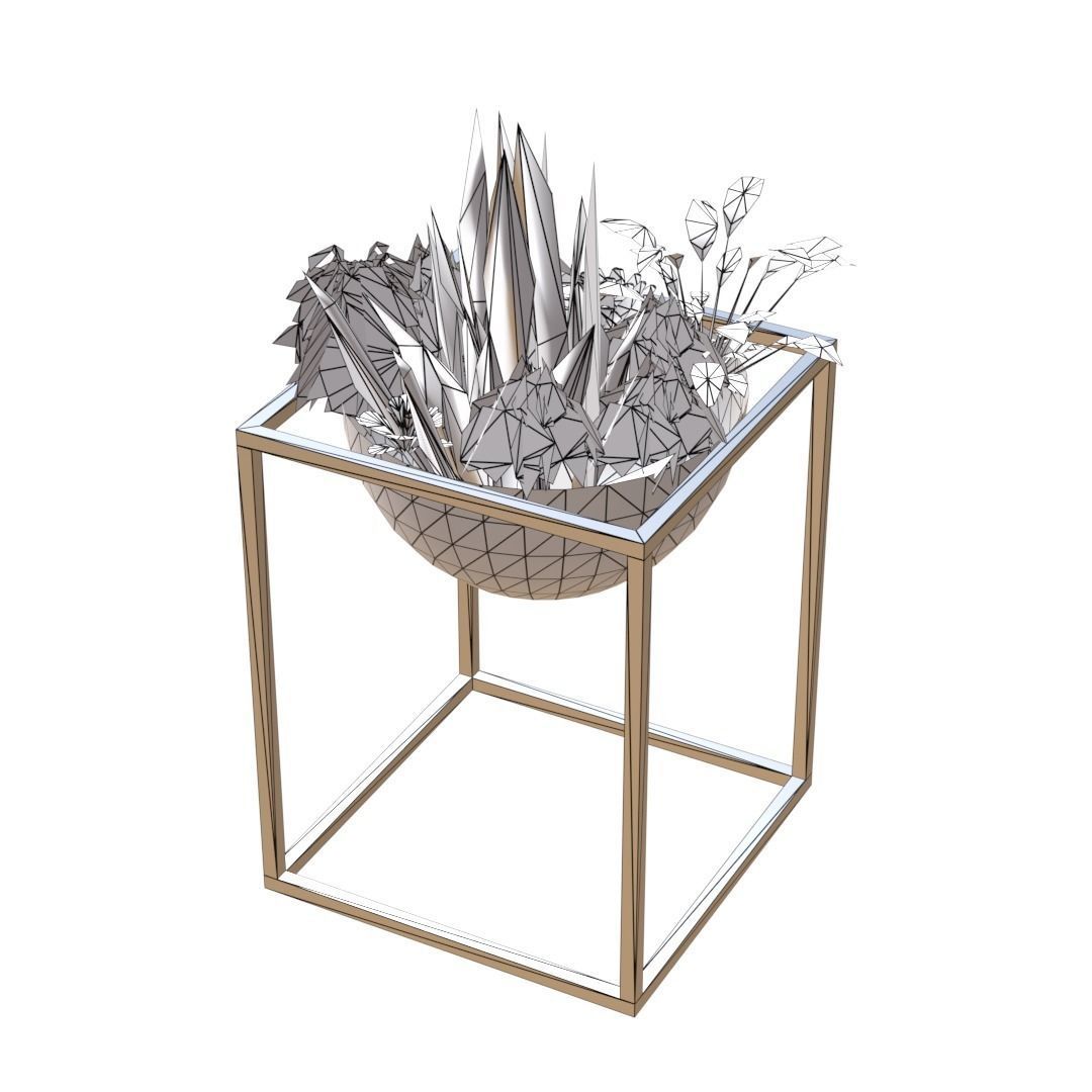 Decorative plants Low-poly 3D model_11