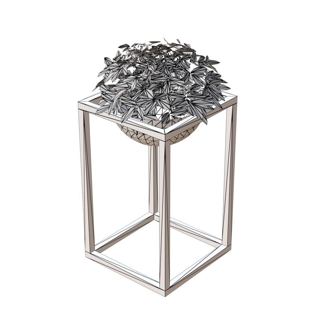 Decorative plants Low-poly 3D model_12