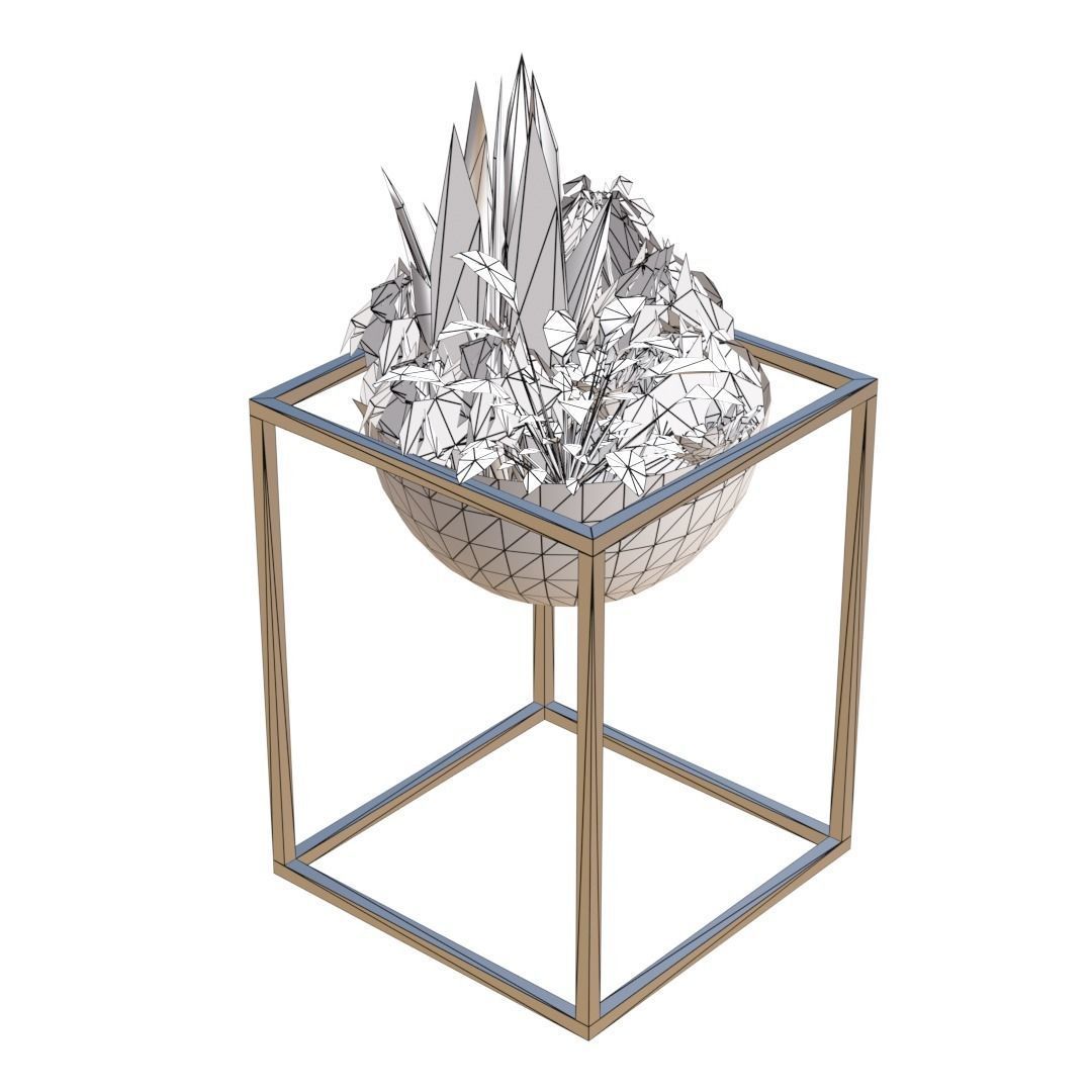 Decorative plants Low-poly 3D model_10