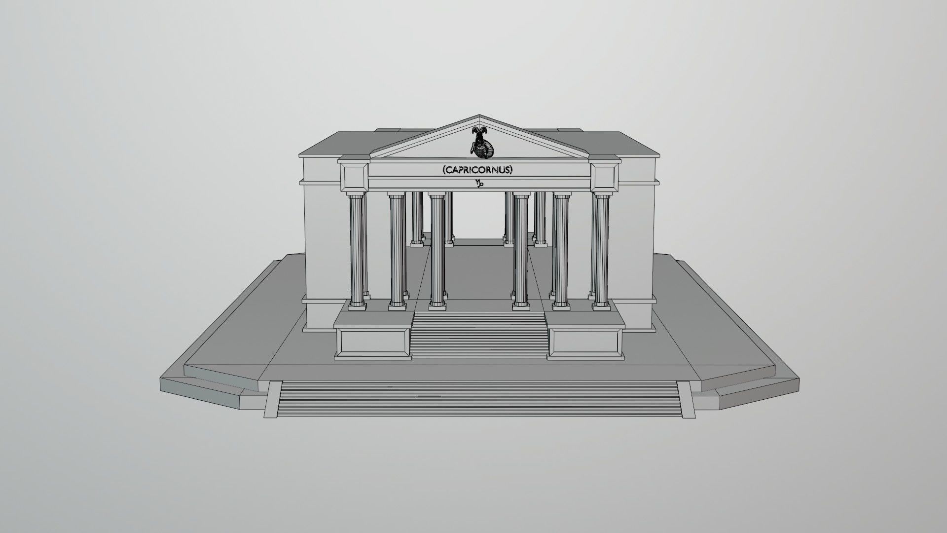 CAPRICORN TEMPLE - Templo de Capricornio - Casa de Capricornio Low-poly 3D model_7