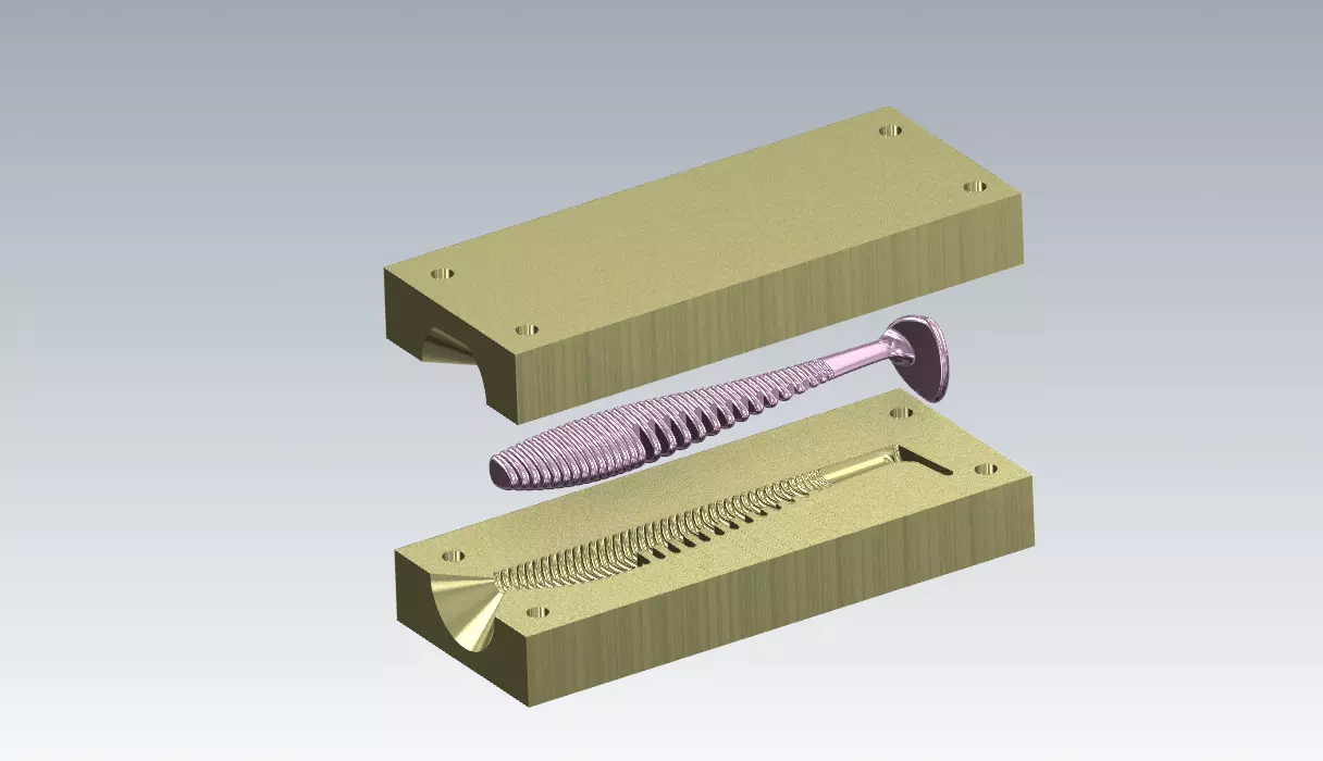 SOFT BAIT LURE MOLD DESIGN 3D print model_0