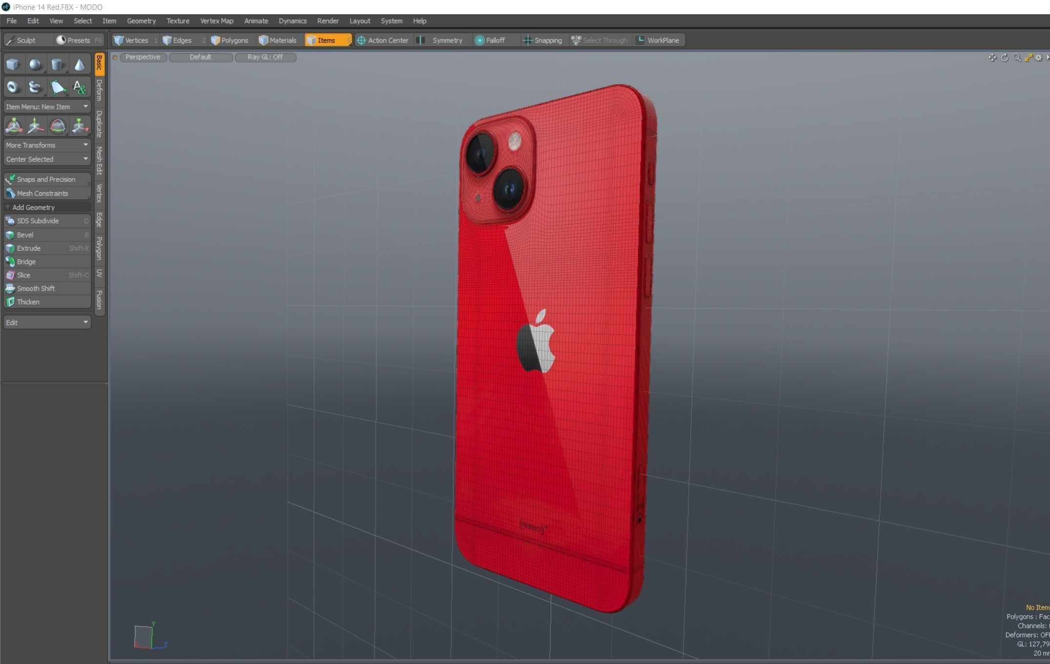 Apple iPhone 14 RED 3D model_17