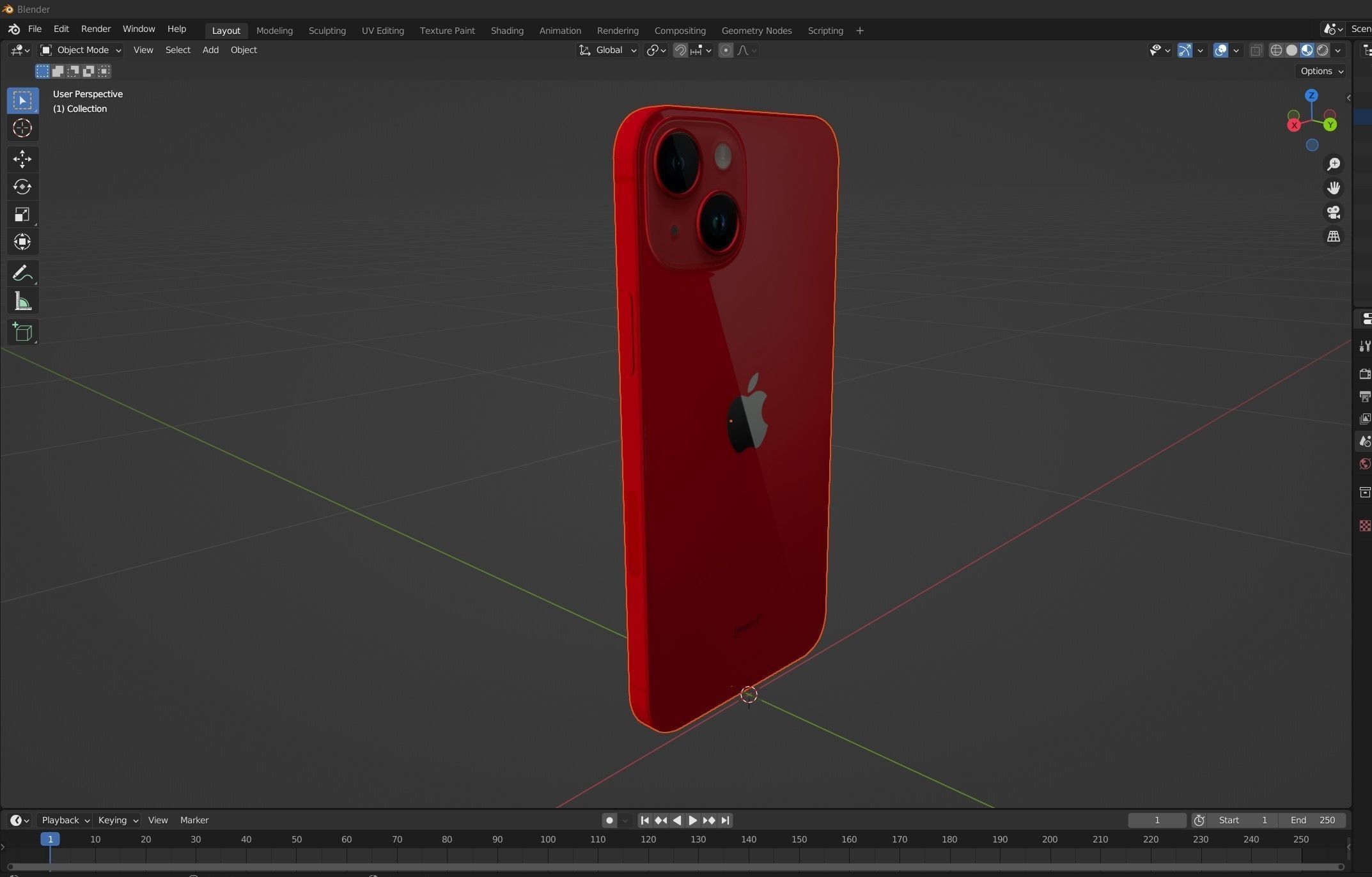 Apple iPhone 14 RED 3D model_18