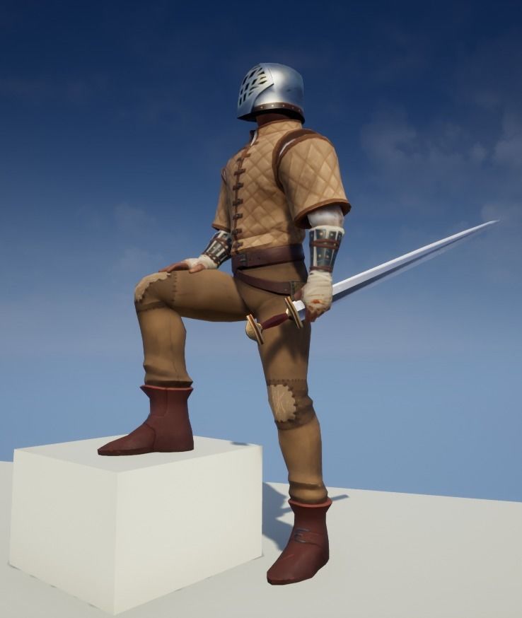 Knight Abel - Game Character Low-poly 3D model_1
