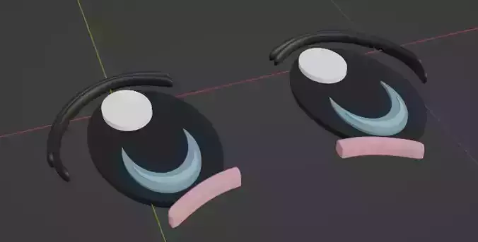Anime Eyes Low-poly 3D model