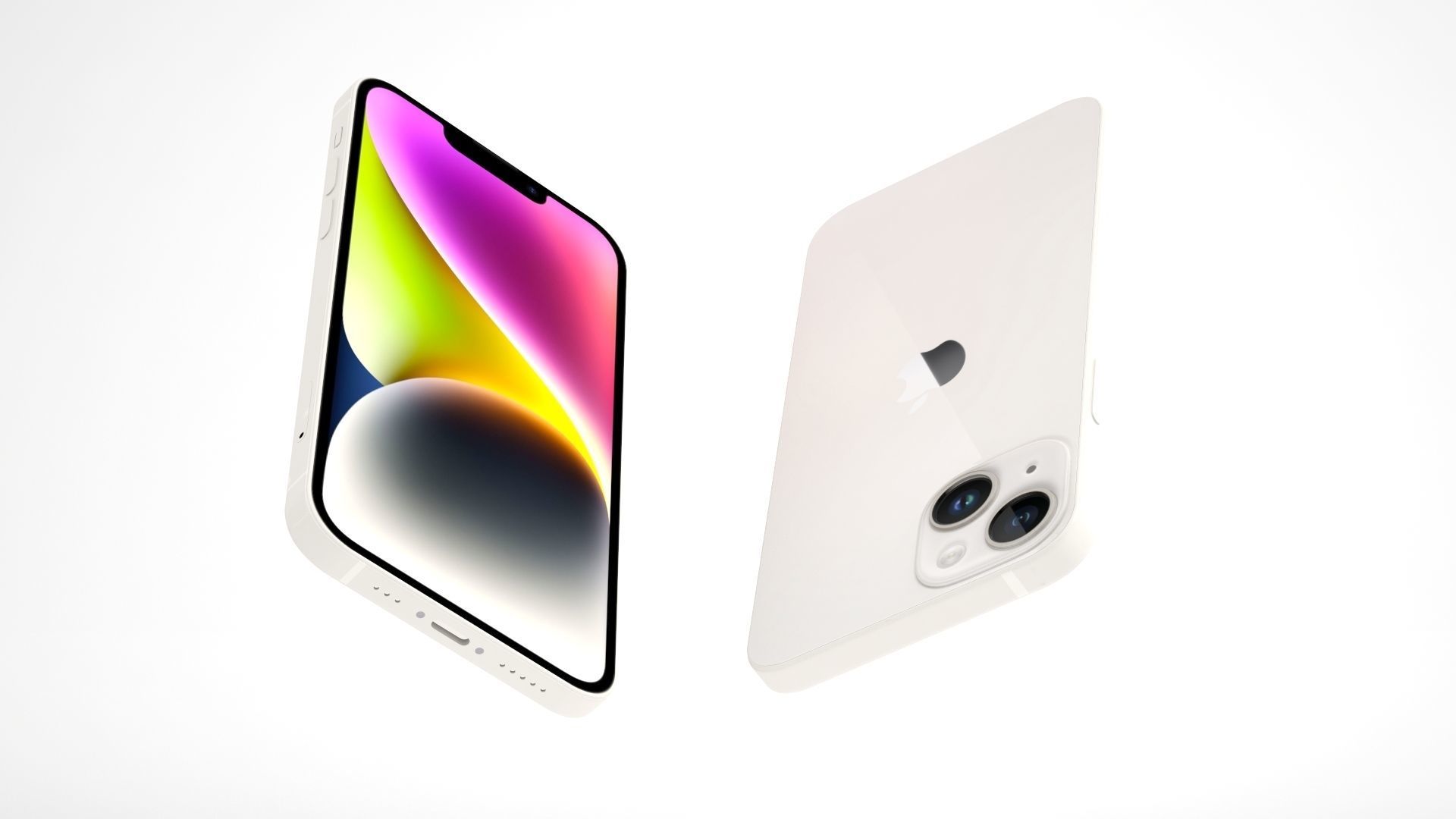 Apple iPhone 14 Starlight 3D model_8