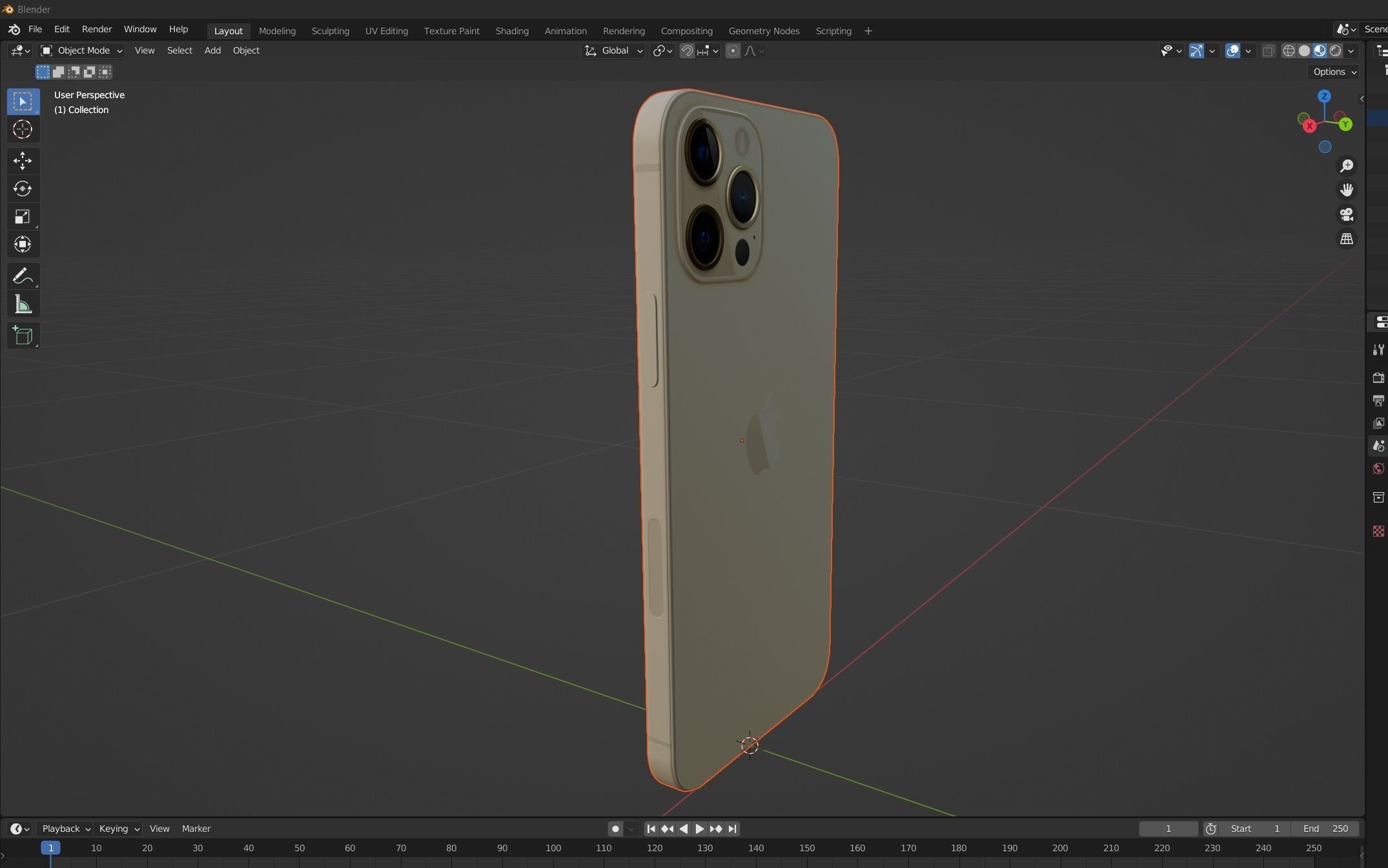 iPhone 12 Pro Max Gold 3D model_17