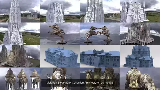 Victorian Steampunk Collection Architecture 