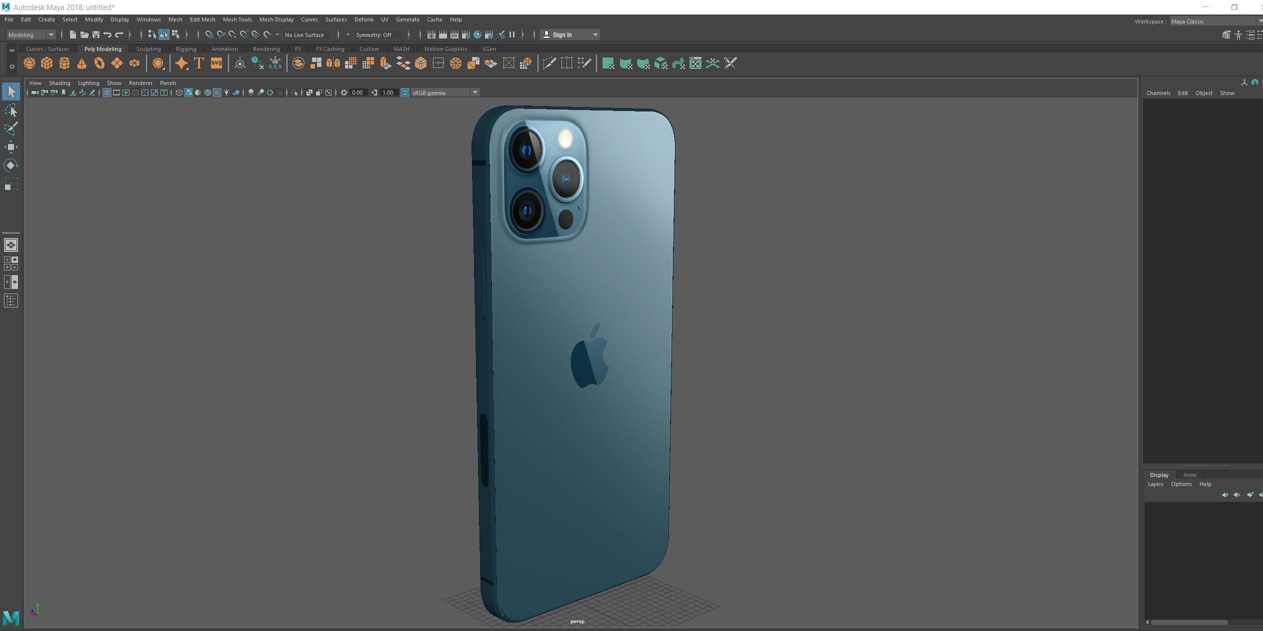 iPhone 12 Pro Max Pacific Blue 3D model_19