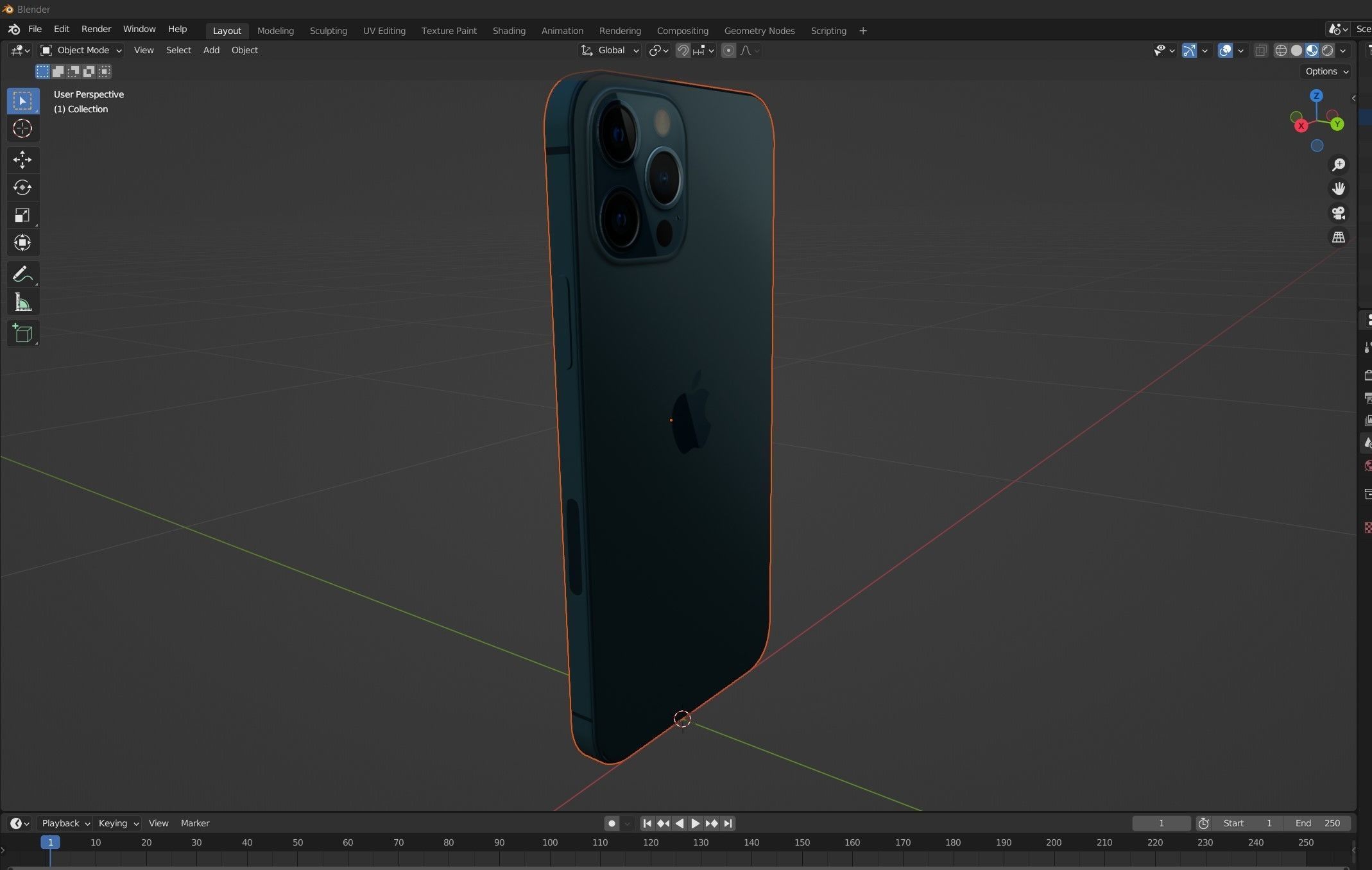 iPhone 12 Pro Max Pacific Blue 3D model_17