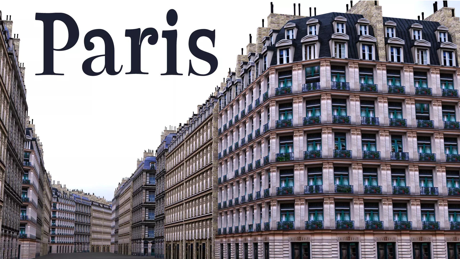 Paris 3 module Building Pack Free low-poly 3D model