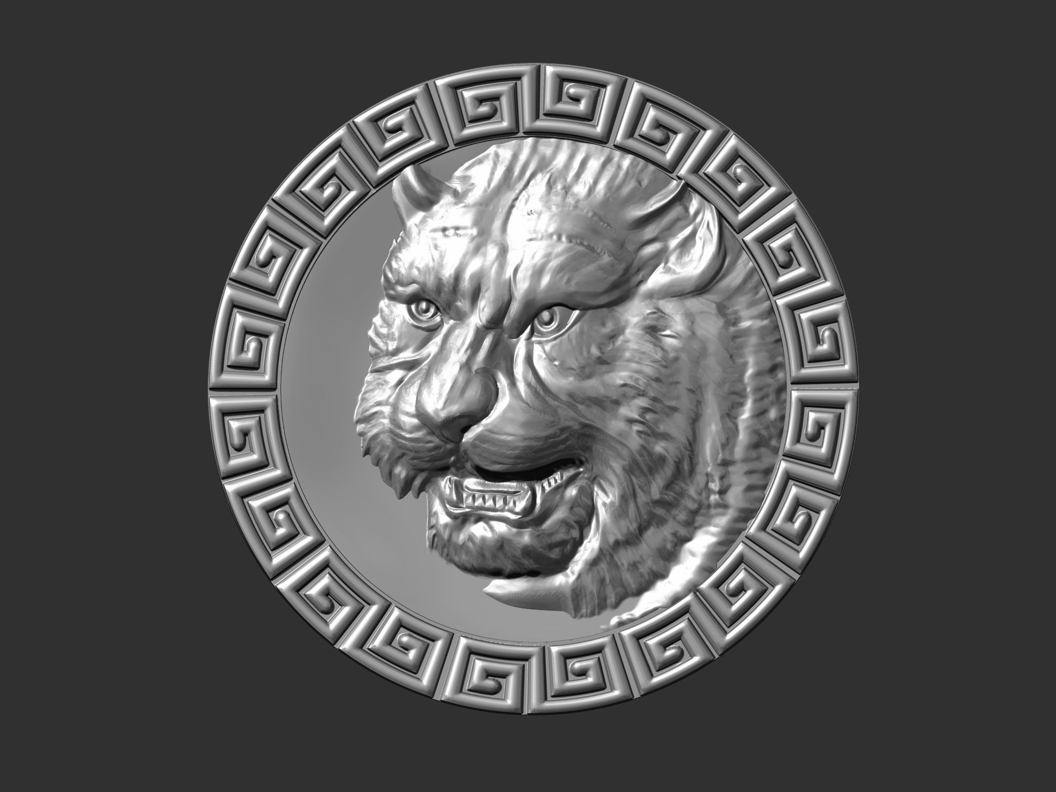 tiger head 3D print model_5