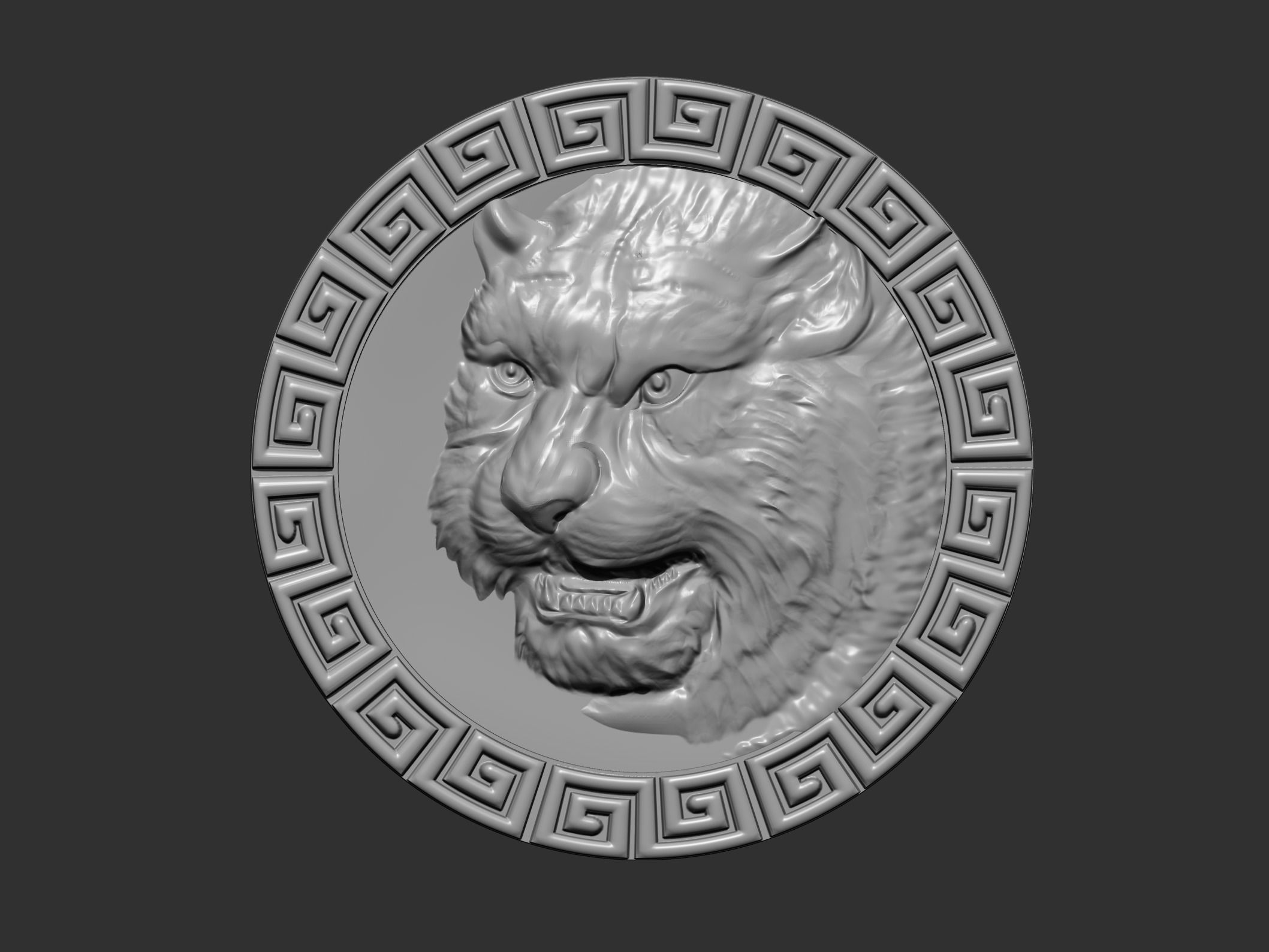 tiger head 3D print model_7