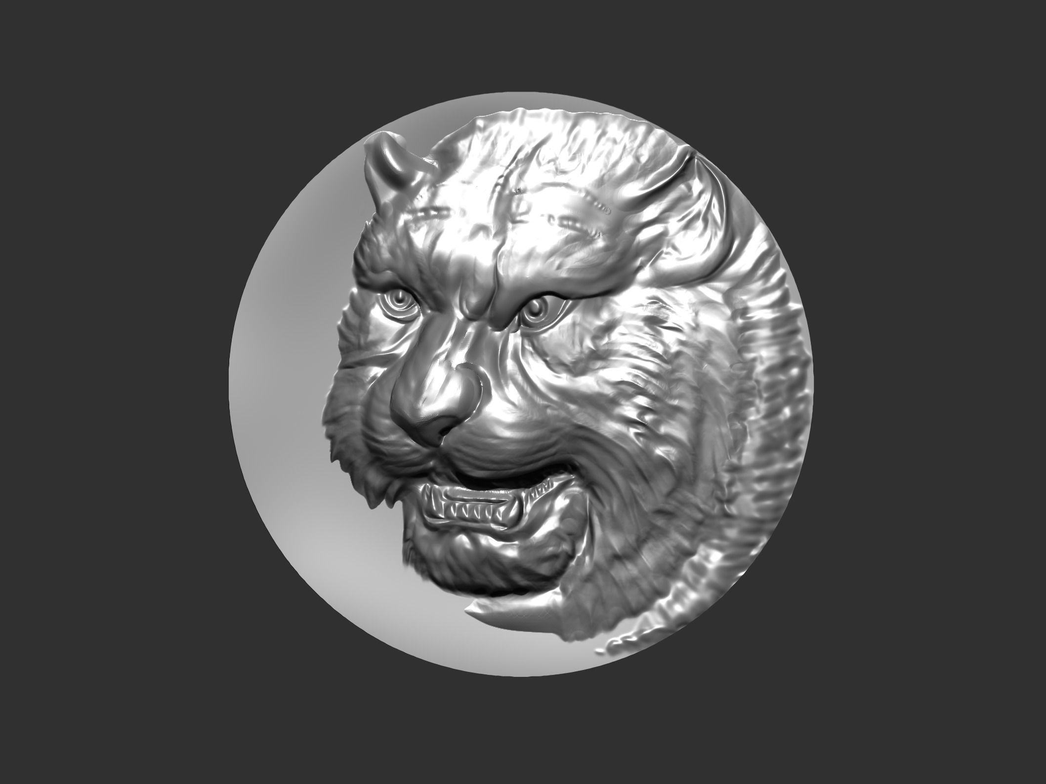 tiger head 3D print model_14
