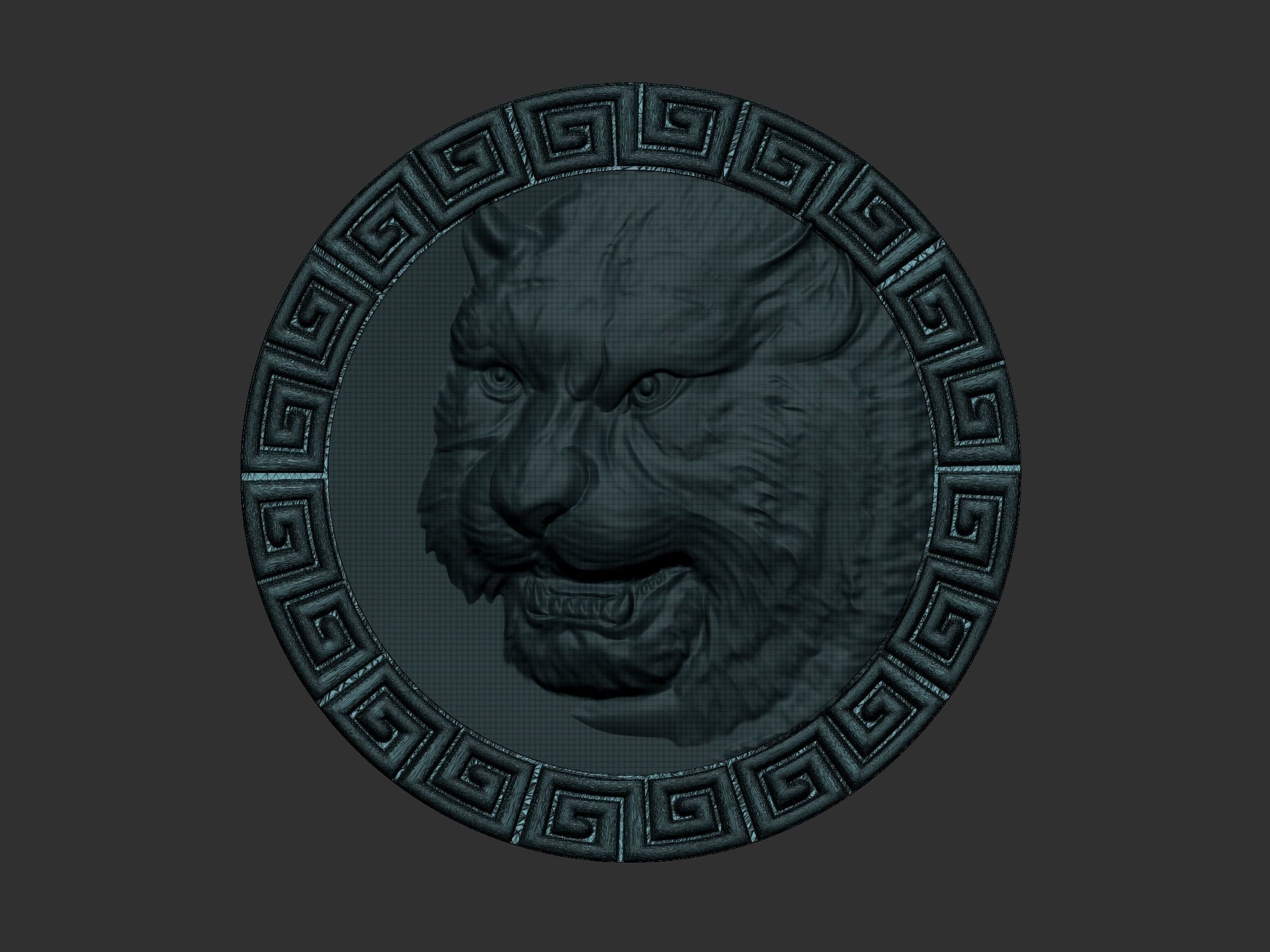 tiger head 3D print model_10