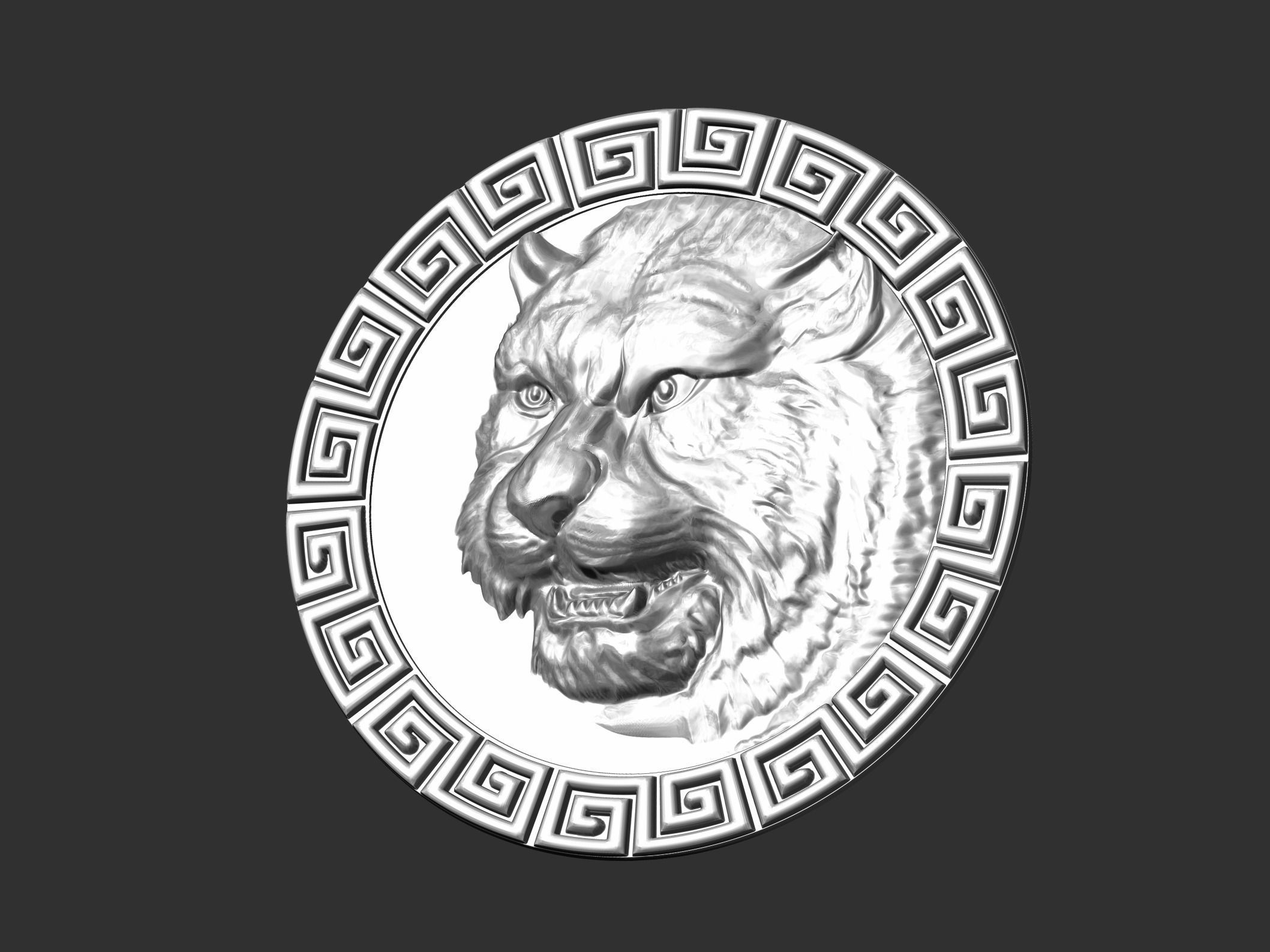 tiger head 3D print model_6